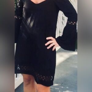 inTu Women’s Embroidery Cur Out Mini Black Dress. Size M. SKU 356